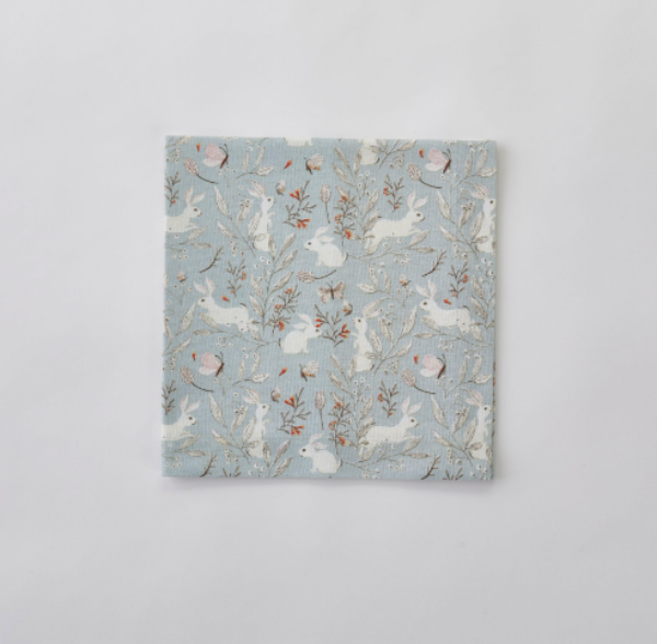 Frolicking Bunnies Cloth Napkin Mist Set/4
