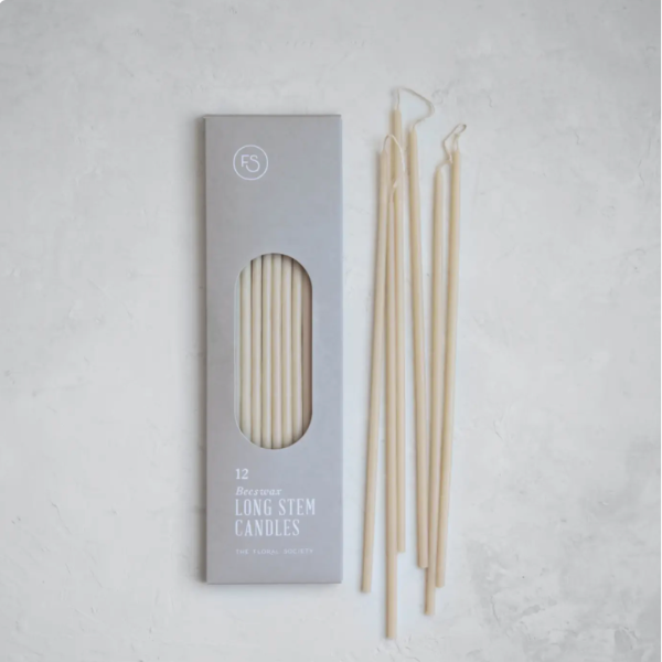 Beeswax Long Stem Candles-Salt