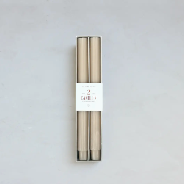 10" Fancy Taper Candles-Parchment