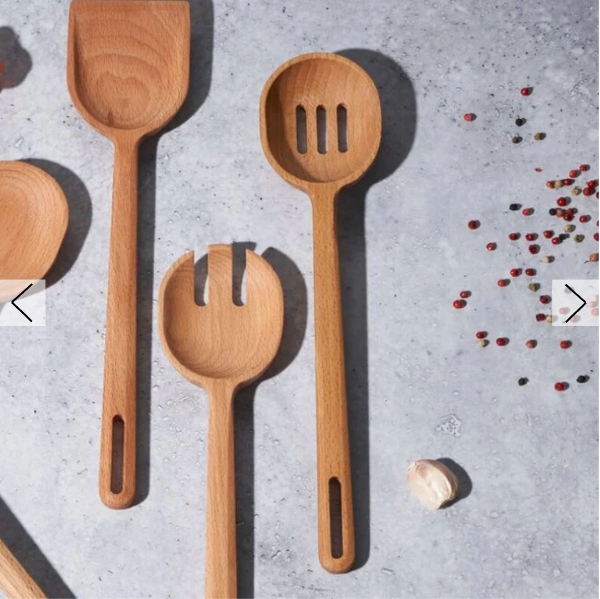 Signature Wood Slotted Spoon