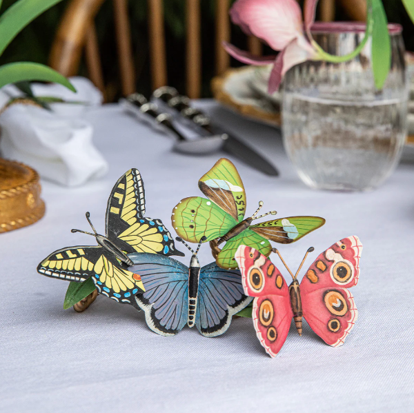 Meadow Walk Butterfly Napkin Ring Set/4