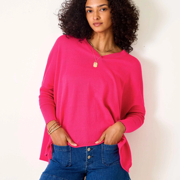 Catalina V-Neck Sweater: Lipstick