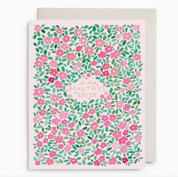 Pink Petals Bridal Card