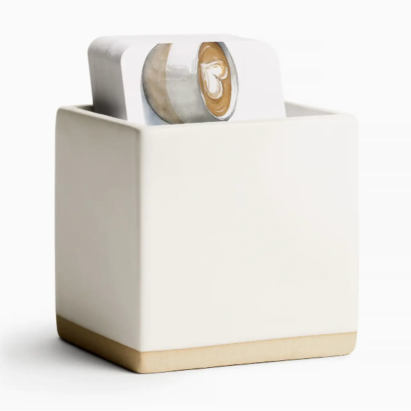 White Little Notes Ceramic Holder