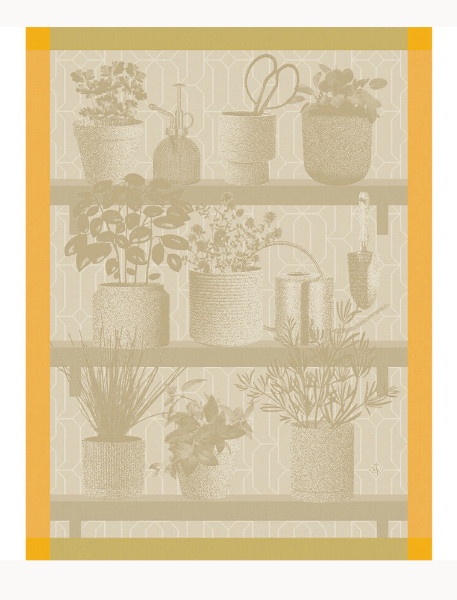 Herbes Fraiches Beige Tea Towel