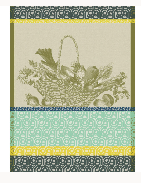 Potager D'Hiver Green Tea Towel