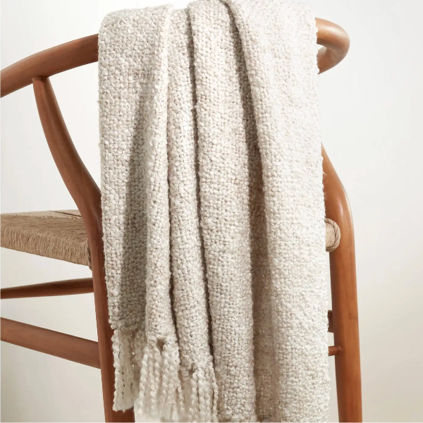 Boucle Throw in Natural