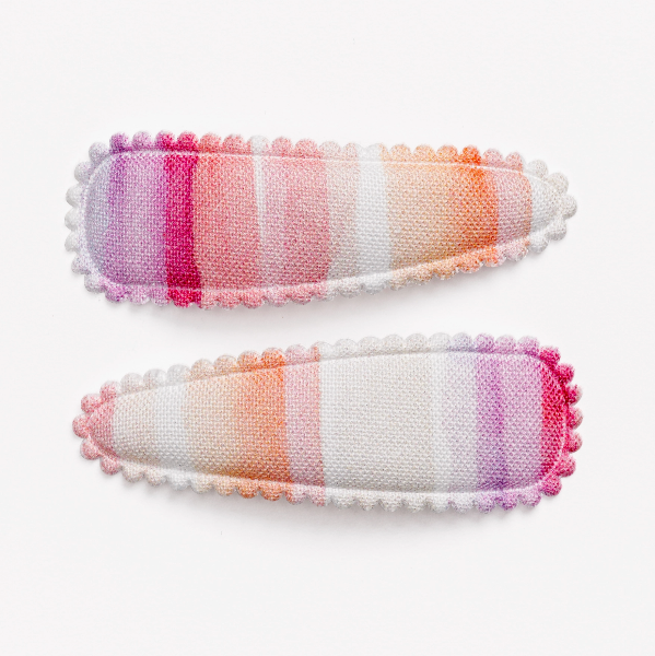 Chloe Pink Watercolor Fabric Hair Clips