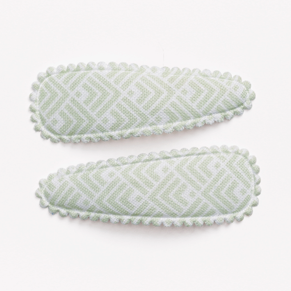Juniper Mint Geometric Fabric Hair Clips