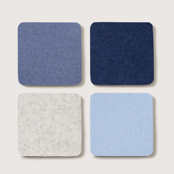 4-Pack Square Felt Coaster- Social Hour