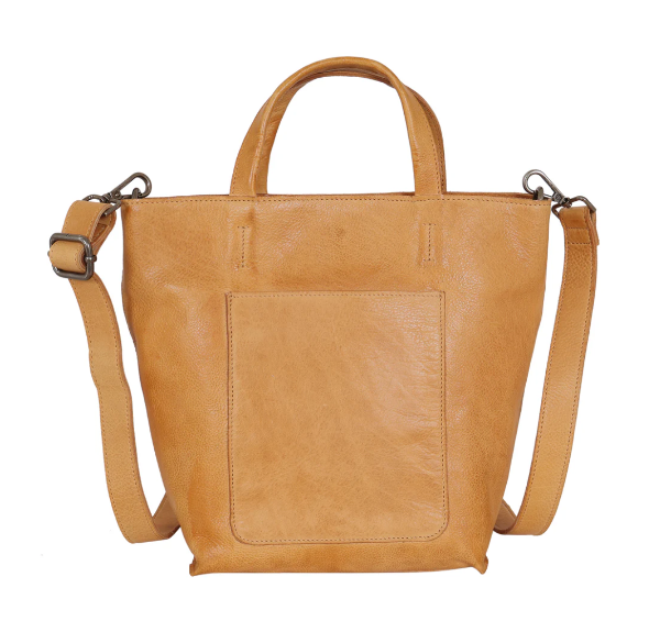 Fiona Leather Crossbody: Camel