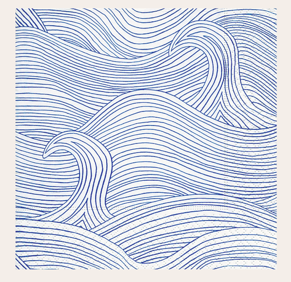 Wind Waves Cocktail Napkin