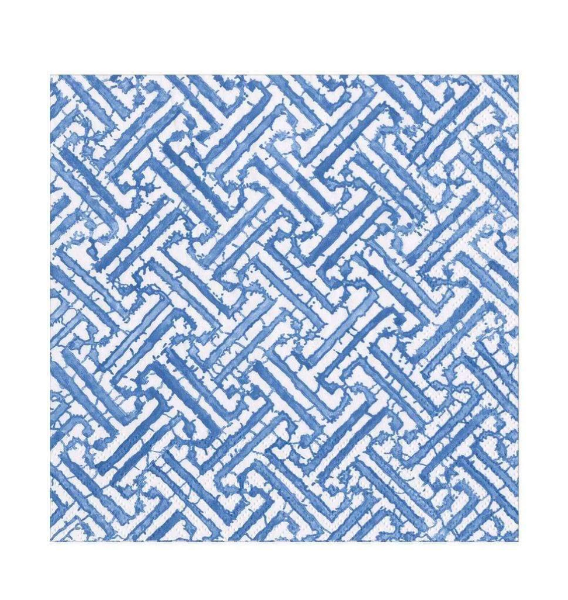 Fretwork Blue Luncheon Napkins