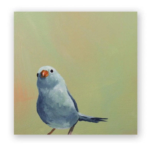 Blue Bird on Green Wall Art