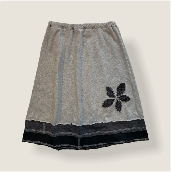 Three Layer Applique Skirt-Grey