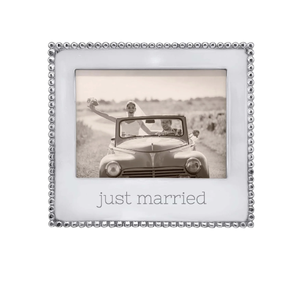 Just Married 5x7 Beaded Frame