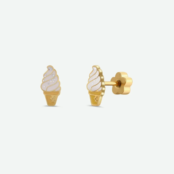 Ice Cream Enamel Flat Back Earrings