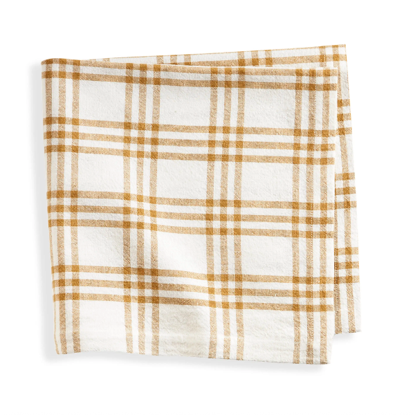 Beaumont Ochre Plaid Napkins Set/4
