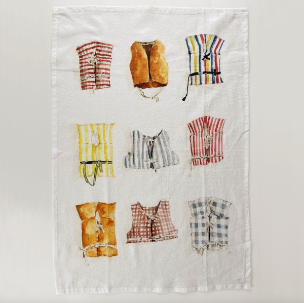 Boat Coats Tea Towel