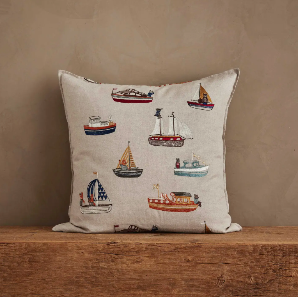 Boats Pattern Pillow