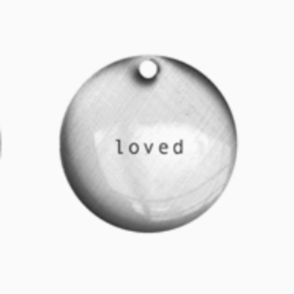 Flat Word Pendant on Simple Sterling Chain-Loved 20"