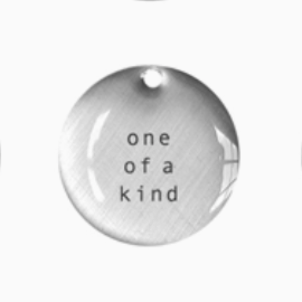 Flat Word Pendant on Simple Sterling Chain-One Of A Kind 20"