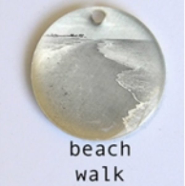 Flat Picture Pendant on Simple Sterling Chain- Beach Walk 20"
