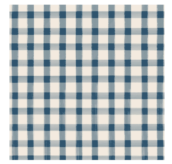 Navy Painted Check Cocktail Napkins
