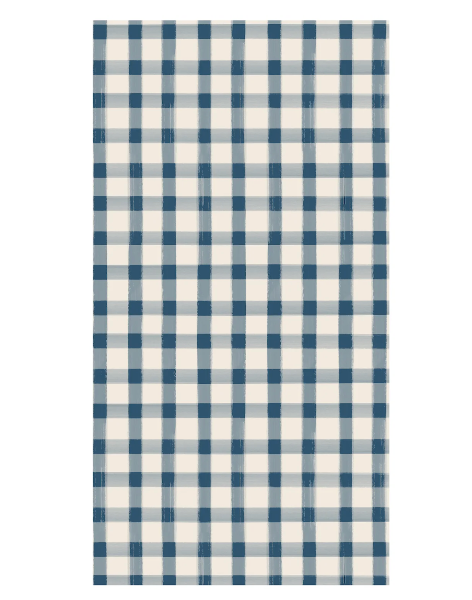 Navy Painted Check Guest Napkins