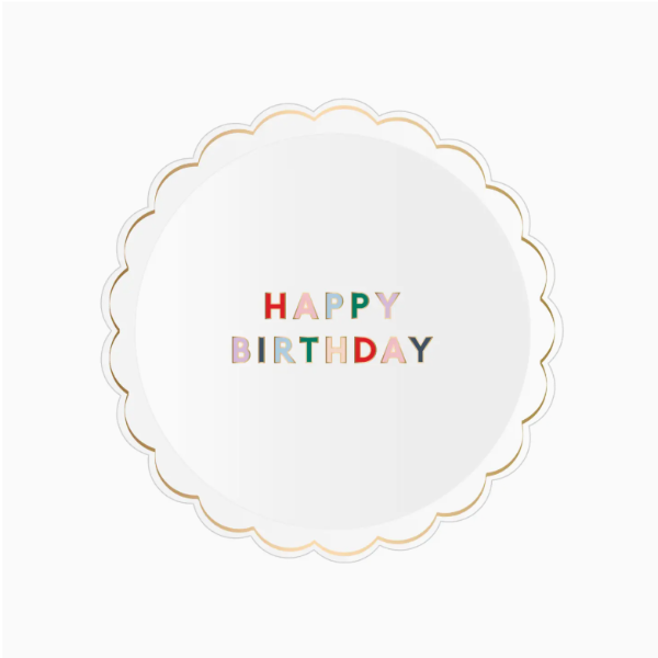 White Signature Happy Birthday Small Plate