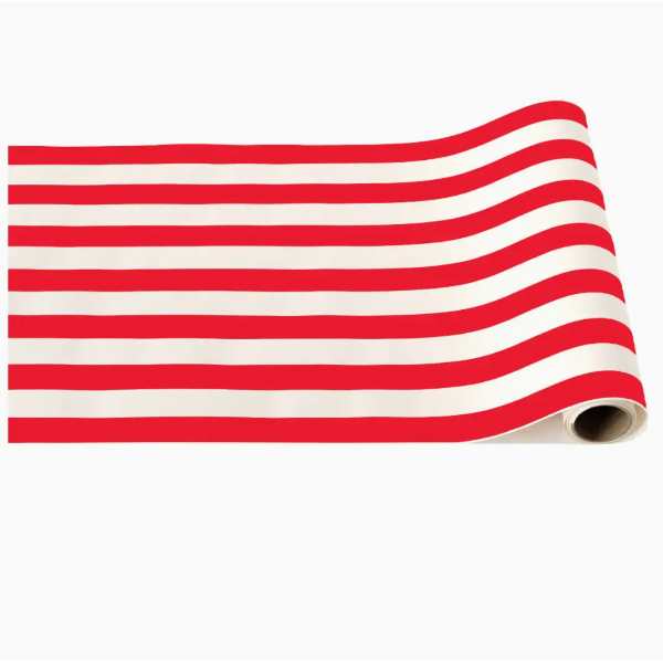 Cherry Red Signature Cabana Stripe Table Runner
