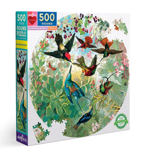 Hummingbirds 500pc Round Puzzle