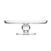 Clear glass cake stand on a white background
