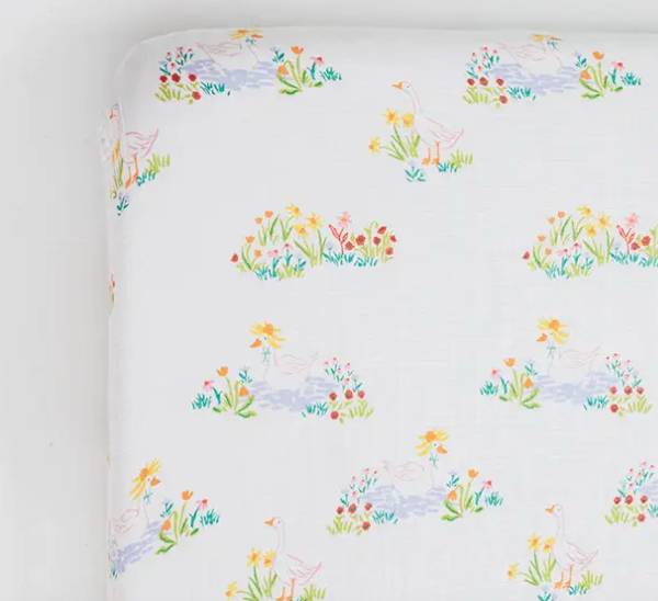 Garden Goose Crib Sheet
