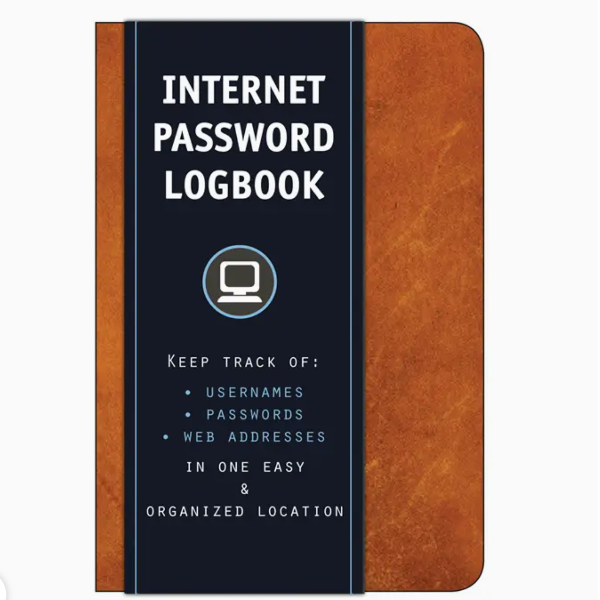 Internet Password Logbook (Cognac Leatherette)