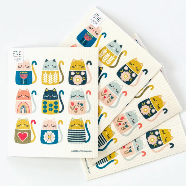 Meow Swedish Dishcloth