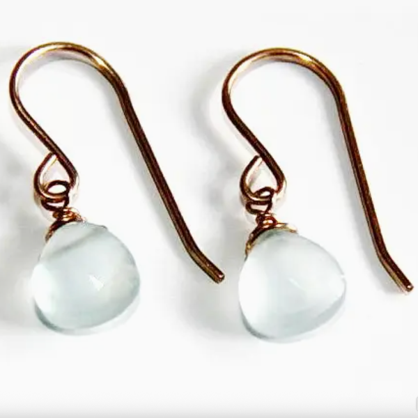 Chalcedony Gold Drop Earrings