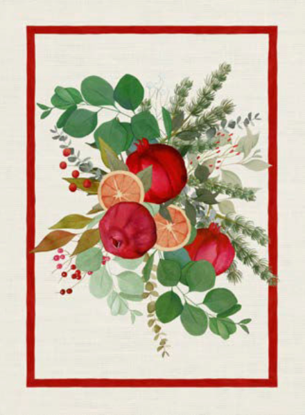 Garland Glee Tea Towel: Rosso
