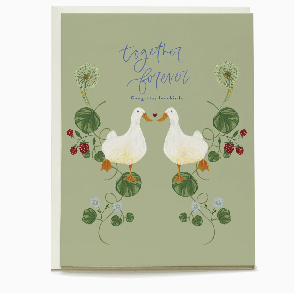 White Duck Wedding Card