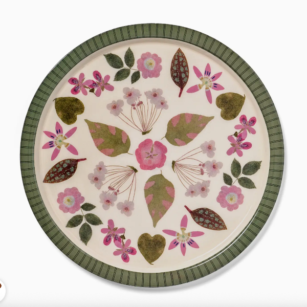 Large Round Enamel Serving Tray - the Living Herbarium