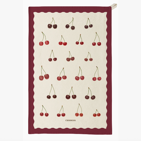 Organic Cotton Tea Towel - Cherries