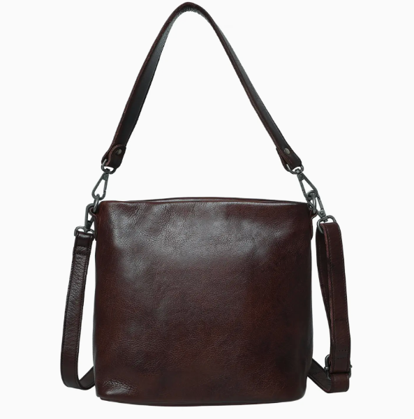 Gretchen Leather Crossbody Bag in Black