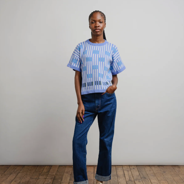 Bauhaus Sweater Tee in Azure