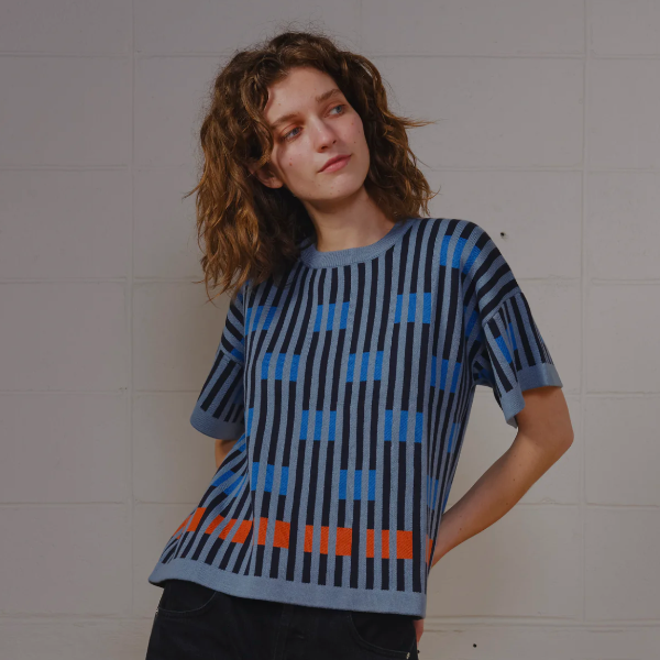 Bauhaus Sweater Tee in Neptune