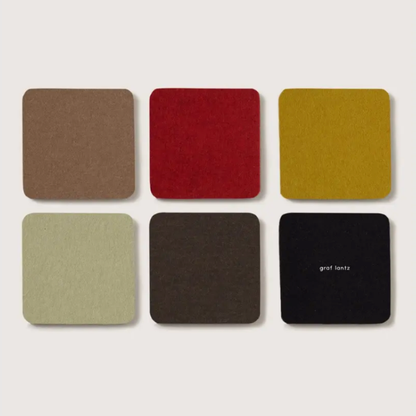6-Pack Felt Square Coasters - Wander