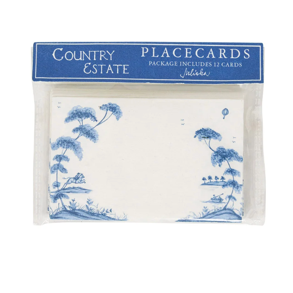 Country Estate Place Card Set/12 -Delft Blue
