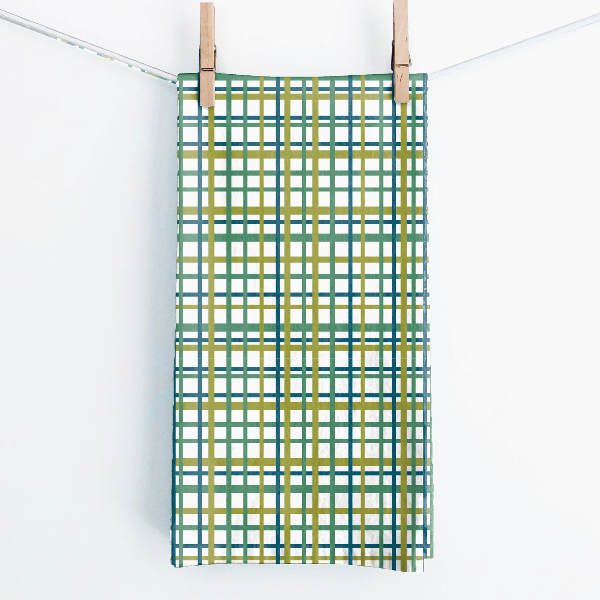 Green Plaid Tea Towel