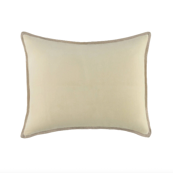 Gehry Velvet/Linen Pillow-Cream
