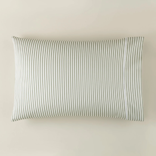 Windsor Stripe Classic Pillowcases: Moss