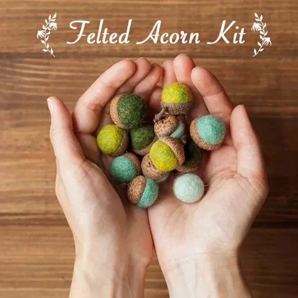 Felted Acorn Kit-Wet Felting